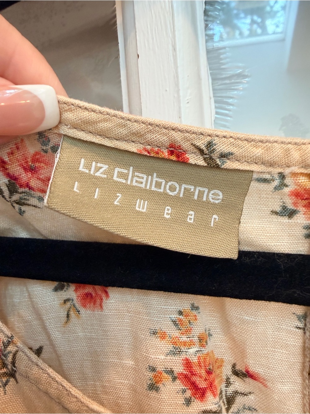 Vintage Liz Claiborne Y2K 90’s Feminine Linen Country Floral Maxi Dress Size 12 - Picture 10 of 13